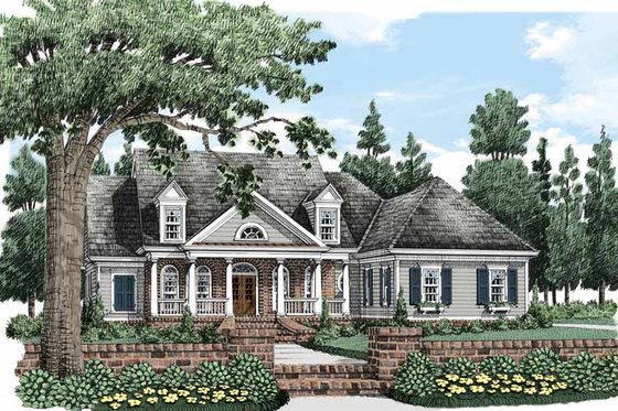 Exterior - Front Elevation 3 for Colonial House Plan #927-486 - 3 bed, 2.5 bath