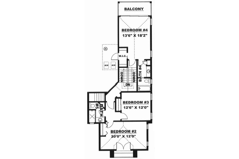 Home Plan - Floor Plan - Upper Floor for Mediterranean House Plan #1017-126 - 4 bed, 4.5 bath