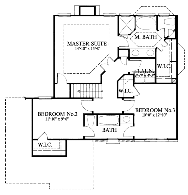 Home Plan - Colonial Floor Plan - Upper Floor Plan #429-84