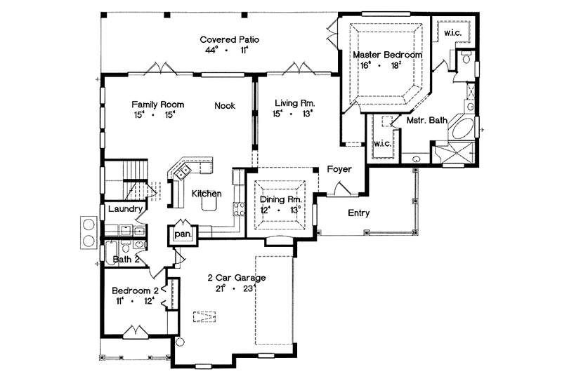 Dream House Plan - Floor Plan - Main Floor for Mediterranean House Plan #417-663 - 5 bed, 3.5 bath