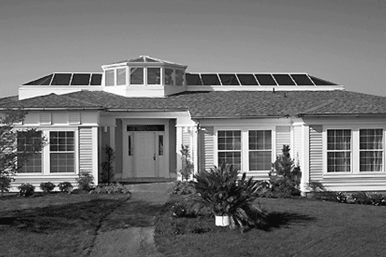 Exterior - Front Elevation 3 for Contemporary House Plan #72-1070 - 3 bed, 2 bath