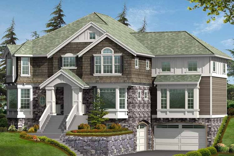 Home Plan - Exterior - Front Elevation 3 for Craftsman House Plan #132-452 - 4 bed, 3.5 bath