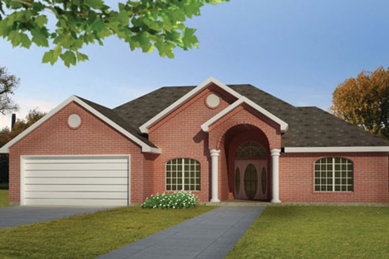 Home Plan - Exterior - Front Elevation 4 for Ranch House Plan #1061-14 - 3 bed, 2 bath