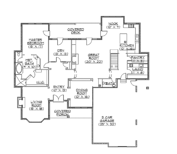 Architectural House Design - Contemporary Floor Plan - Main Floor Plan #945-30