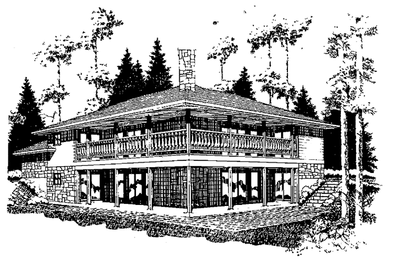 Home Plan - Exterior - Rear Elevation for Contemporary House Plan #47-672 - 3 bed, 2 bath