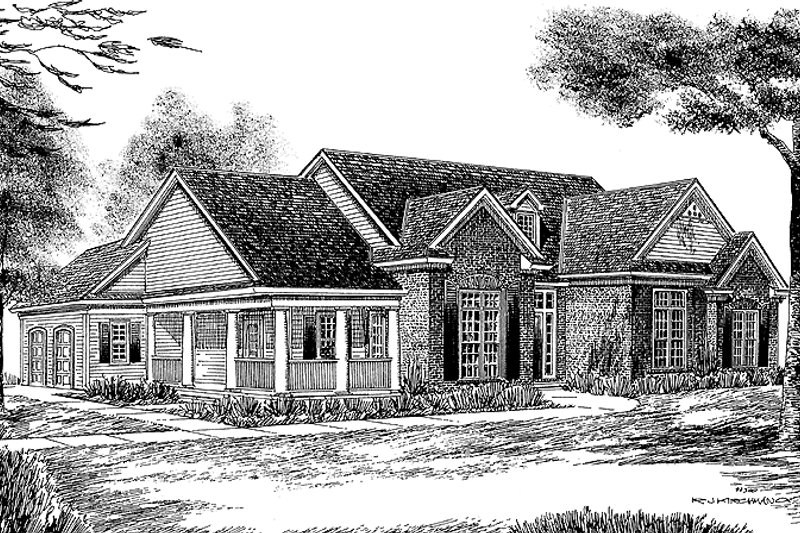 Home Plan - Country Exterior - Front Elevation Plan #70-1341