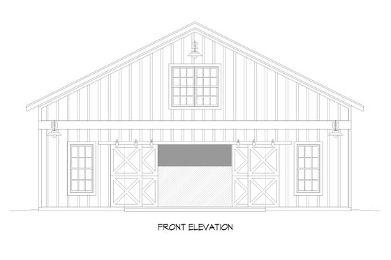 Exterior - Front Elevation 3 for Country House Plan #932-616, 0.5 bath