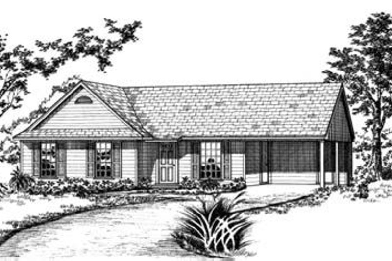 Ranch Style House Plan - 3 Beds 1.5 Baths 988 Sq/Ft Plan #36-254