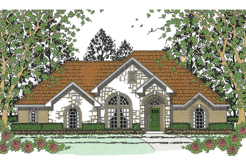 House Blueprint - Traditional Exterior - Front Elevation Plan #42-723