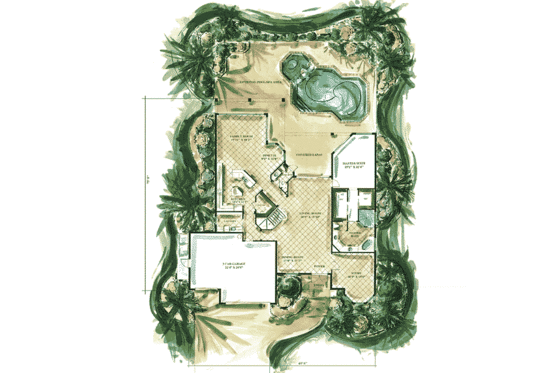 Floor Plan - Main Floor for European House Plan #27-266 - 4 bed, 3.5 bath