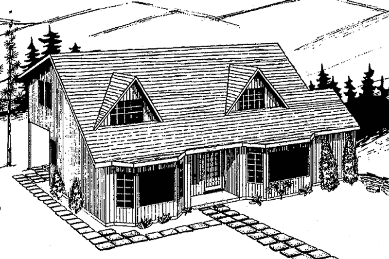 House Blueprint - Contemporary Exterior - Front Elevation Plan #60-732
