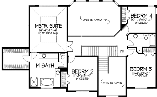House Plan Design - Traditional Floor Plan - Upper Floor Plan #51-958
