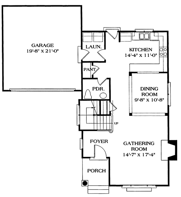 House Plan Design - Craftsman Floor Plan - Main Floor Plan #453-208