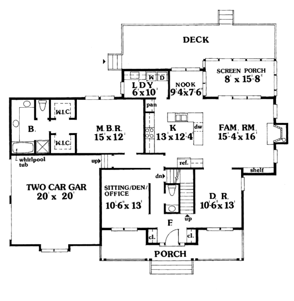 Dream House Plan - Country Floor Plan - Main Floor Plan #456-52