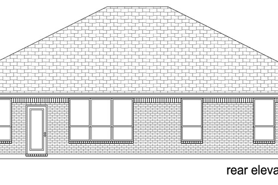 Exterior - Rear Elevation for Traditional House Plan #84-604 - 3 bed, 2 bath