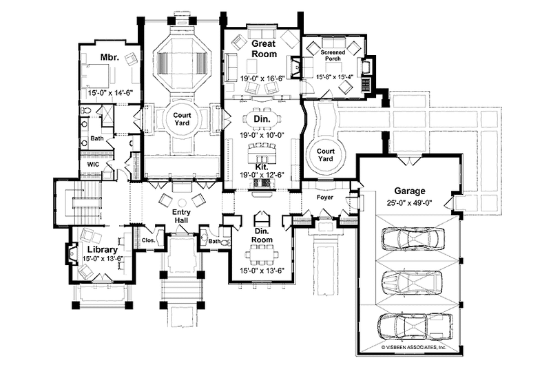 Home Plan - Floor Plan - Main Floor for European House Plan #928-29 - 3 bed, 3 bath
