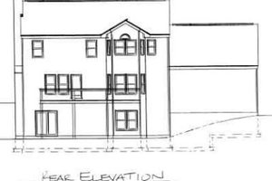 Exterior - Rear Elevation for Colonial House Plan #75-127 - 4 bed, 2 bath
