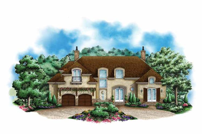 Architectural House Design - Exterior - Front Elevation 3 for Mediterranean House Plan #1017-133 - 4 bed, 4.5 bath