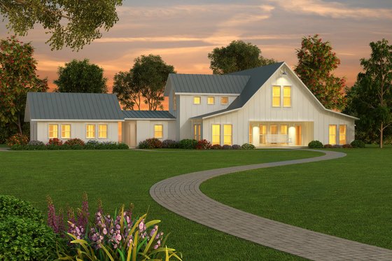 Exterior - Front Elevation 3 for Farmhouse House Plan #888-1 - 3 bed, 2.5 bath