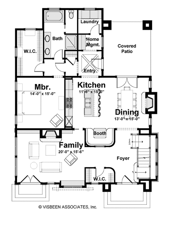 Craftsman Floor Plan - Main Floor Plan #928-245