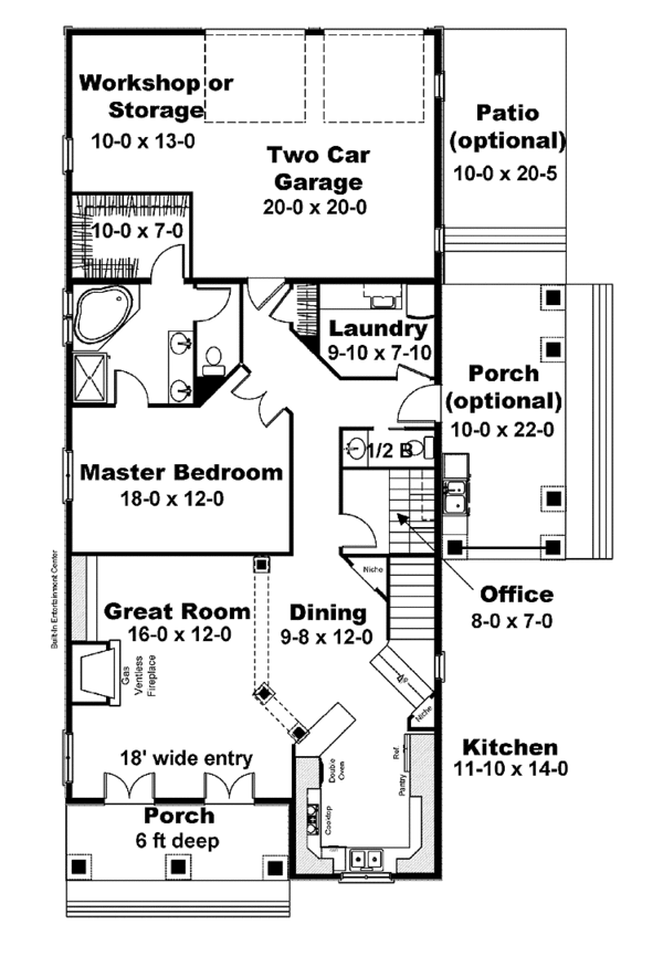 Dream House Plan - Traditional Floor Plan - Main Floor Plan #44-215