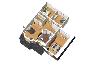 Floor Plan - Upper Floor 1 for Country House Plan #25-4705 - 3 bed, 1 bath