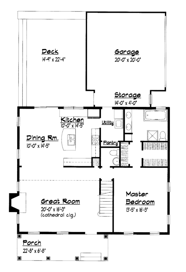 Architectural House Design - Country Floor Plan - Main Floor Plan #1051-22