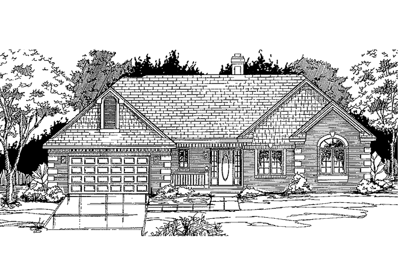 Architectural House Design - Ranch Exterior - Front Elevation Plan #334-124