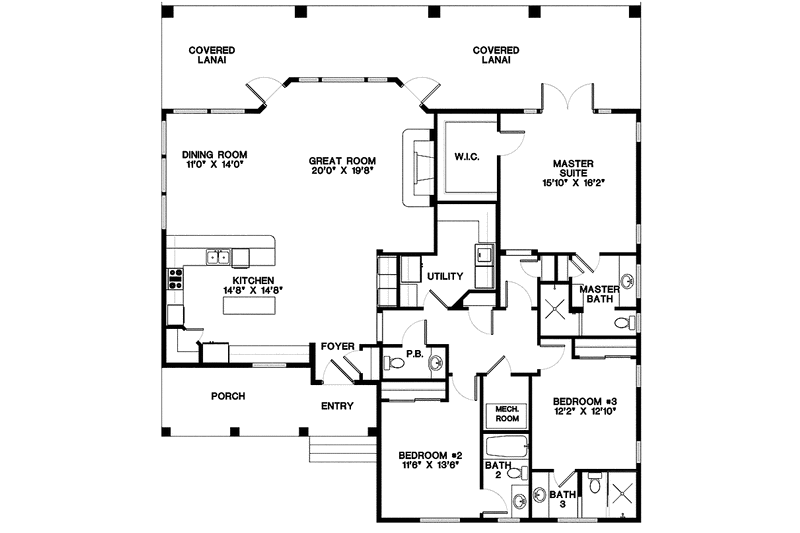 Home Plan - Floor Plan - Main Floor for Craftsman House Plan #1017-114 - 3 bed, 3.5 bath