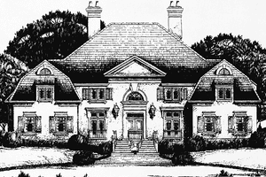 Home Plan - Exterior - Front Elevation for European House Plan #429-146 - 5 bed, 3.5 bath