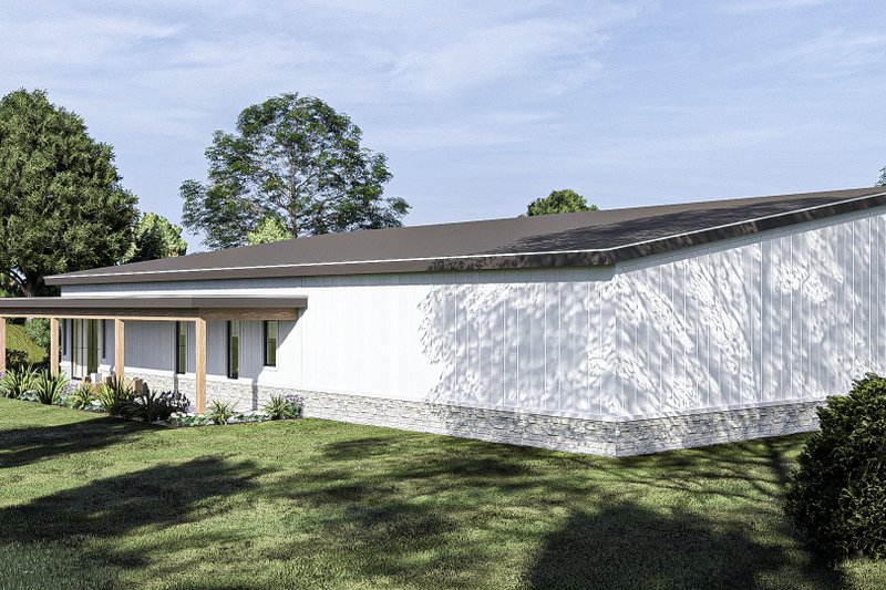 House Blueprint - Exterior - Rear Elevation for Modern House Plan #455-495 - 3 bed, 2 bath