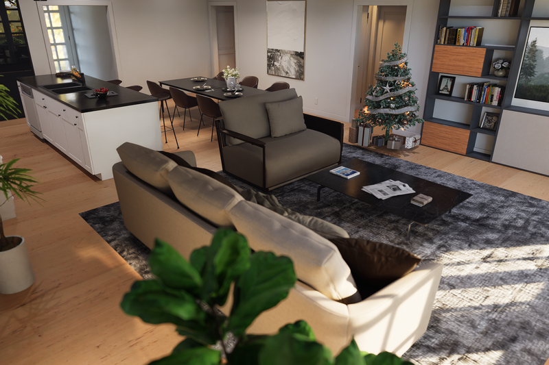 Architectural House Design - Interior - Family Room 2 for Farmhouse House Plan #1112-20 - 4 bed, 3 bath