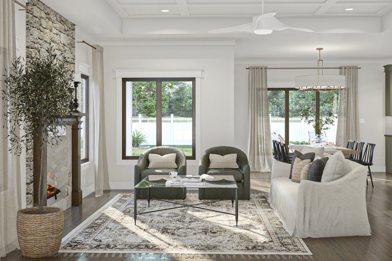Home Plan - Interior - Family Room for Cottage House Plan #455-525 - 3 bed, 2 bath