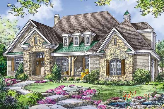 Exterior - Front Elevation 3 for Craftsman House Plan #929-780 - 3 bed, 2.5 bath