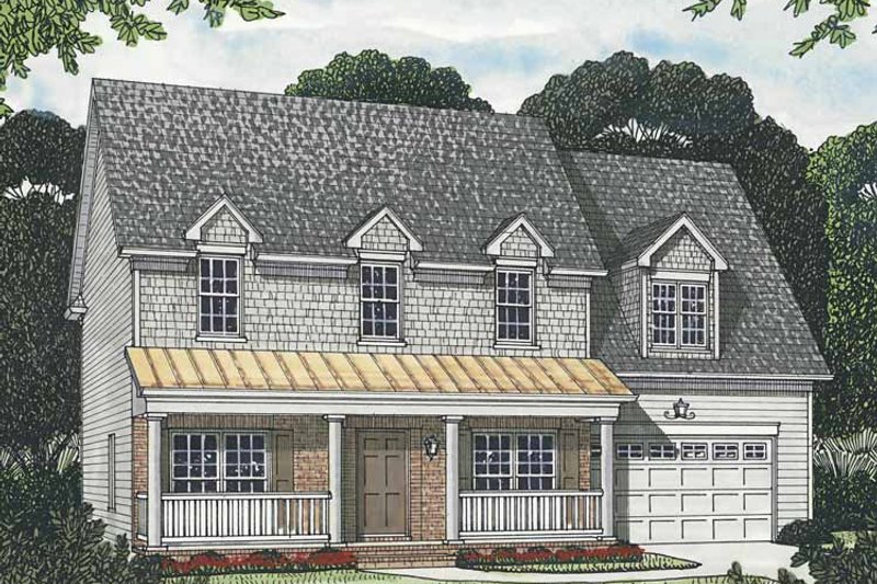 House Blueprint - Exterior - Front Elevation 3 for Traditional House Plan #453-554 - 4 bed, 4.5 bath