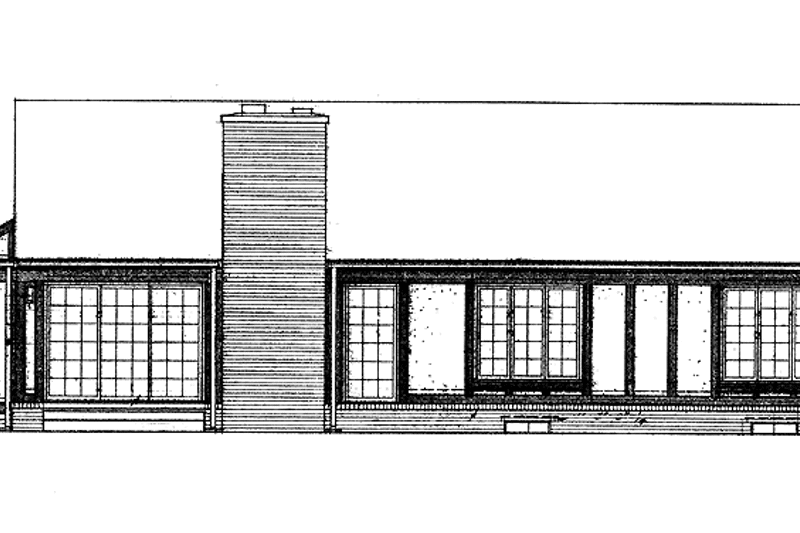 House Blueprint - Exterior - Rear Elevation for European House Plan #72-701 - 3 bed, 2.5 bath