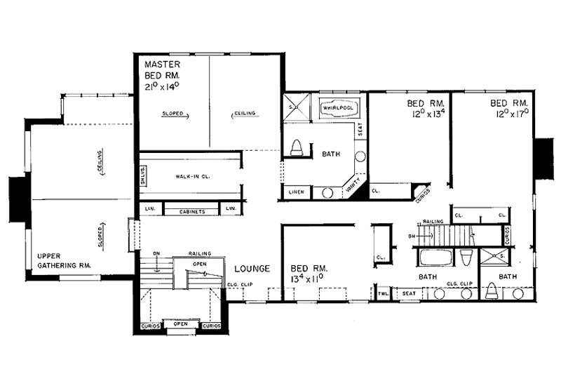 Home Plan - Floor Plan - Upper Floor for Traditional House Plan #72-884 - 4 bed, 3.5 bath