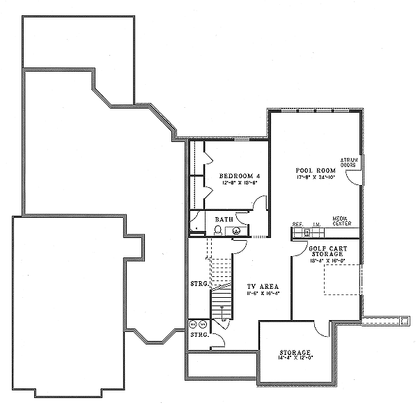 Dream House Plan - European Floor Plan - Lower Floor Plan #17-2006