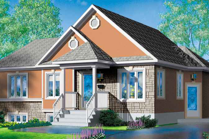 Traditional Style House Plan - 3 Beds 1 Baths 1241 Sq/Ft Plan #25-1021
