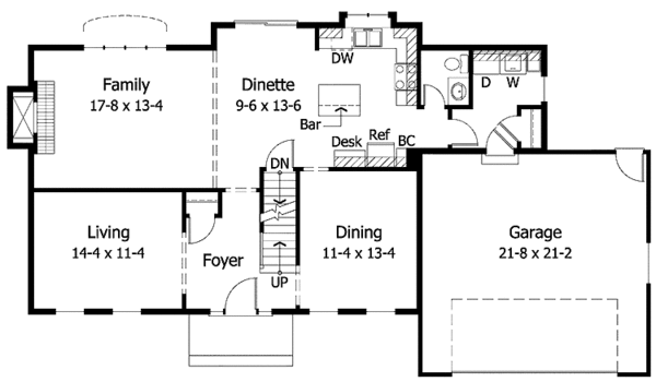 Home Plan - Colonial Floor Plan - Main Floor Plan #51-717