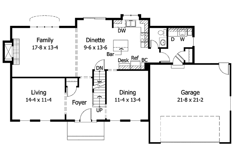 Dream House Plan - Floor Plan - Main Floor for Colonial House Plan #51-717 - 4 bed, 2.5 bath