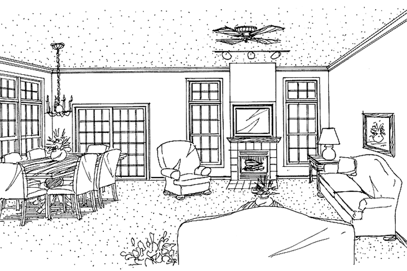 Home Plan - Interior - Family Room for Traditional House Plan #320-828 - 2 bed, 2.5 bath