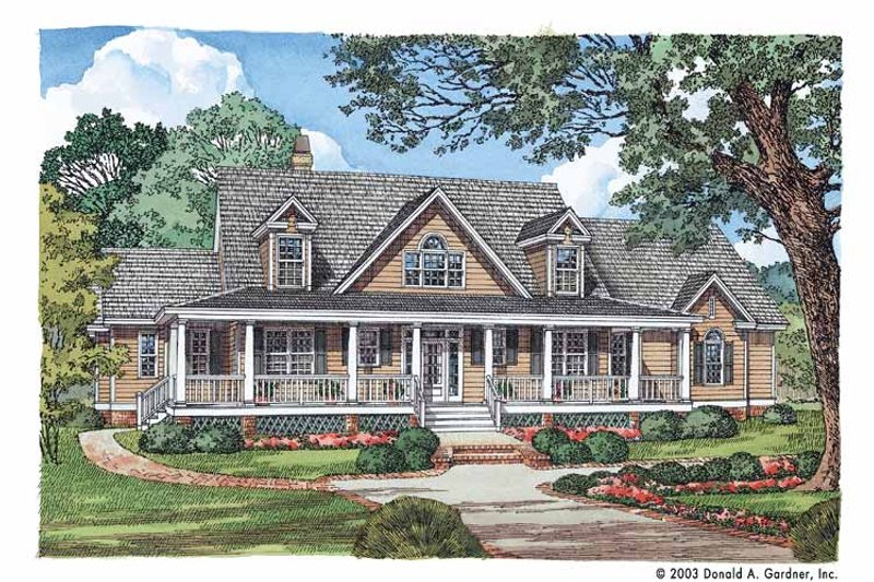 Home Plan - Exterior - Front Elevation 3 for Country House Plan #929-535 - 4 bed, 4 bath