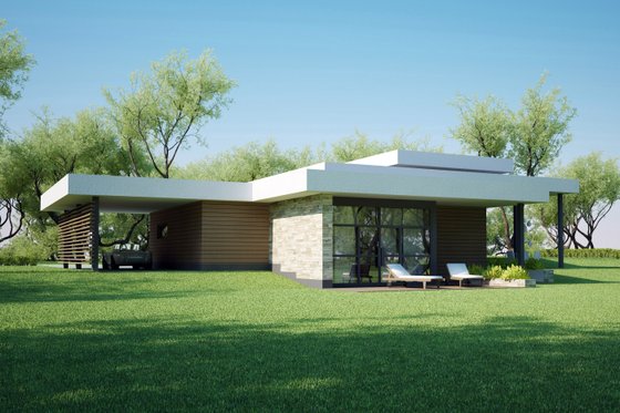 Modern style home designed by Arch L.A.B., elevation