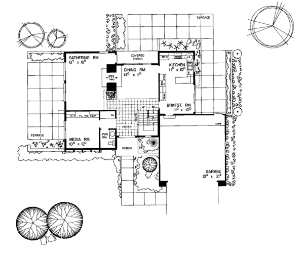 House Plan Design - Contemporary Floor Plan - Main Floor Plan #72-782