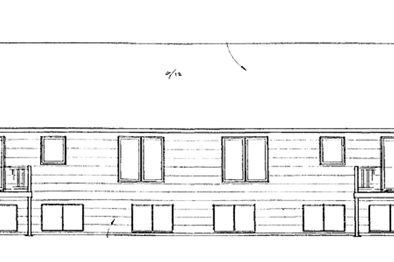 Exterior - Rear Elevation for Traditional House Plan #58-229 - 4 bed, 2 bath