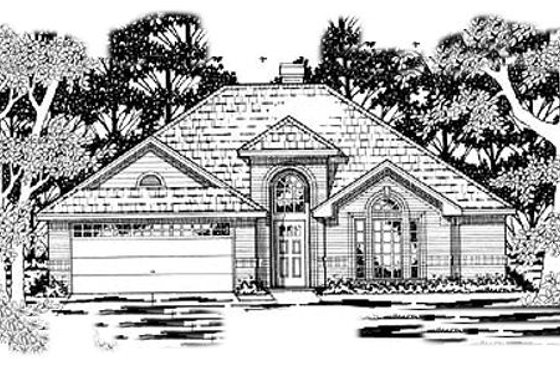 Exterior - Front Elevation for Traditional House Plan #42-232 - 3 bed, 2 bath