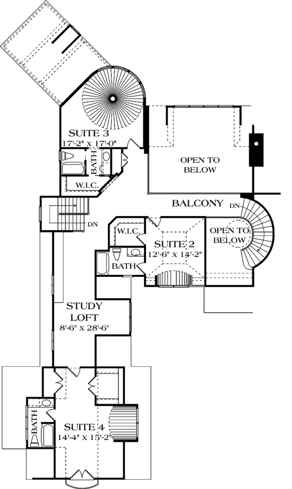 House Plan Design - European Floor Plan - Upper Floor Plan #453-601