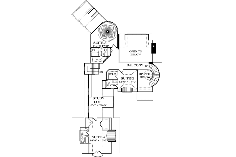 Home Plan - Floor Plan - Upper Floor for European House Plan #453-601 - 5 bed, 5 bath