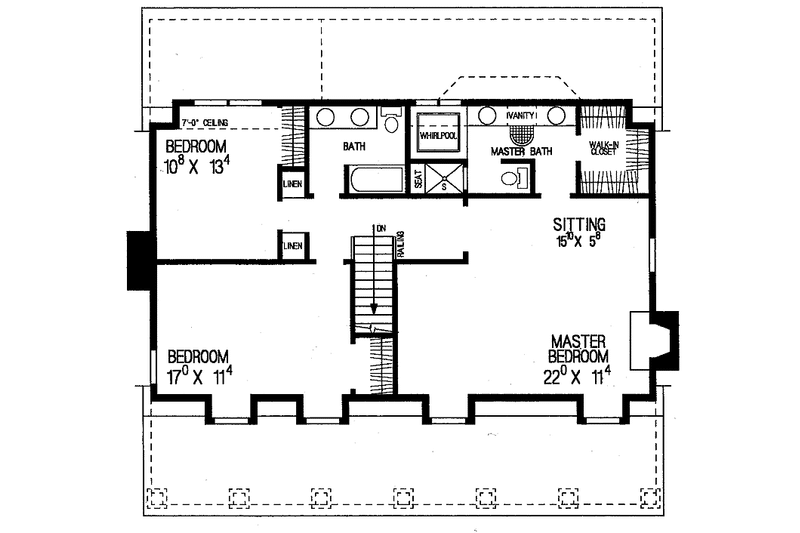 Architectural House Design - Floor Plan - Upper Floor for Country House Plan #72-973 - 3 bed, 2.5 bath